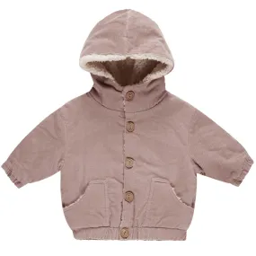 Corduroy Hooded Jacket in Mauve by Quincy Mae