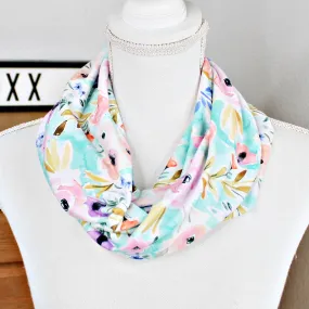 Cottagecore Mint Floral Infinity Scarf