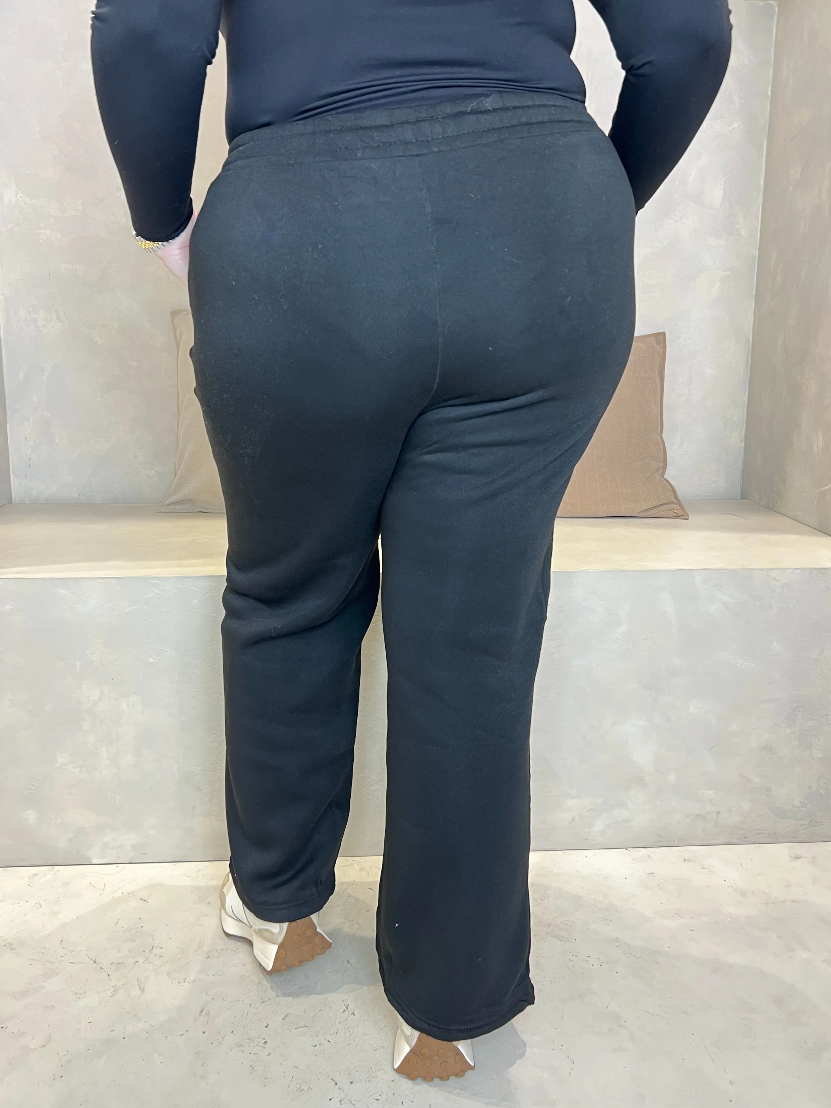 Curve Black Wide Leg Piped Jogger