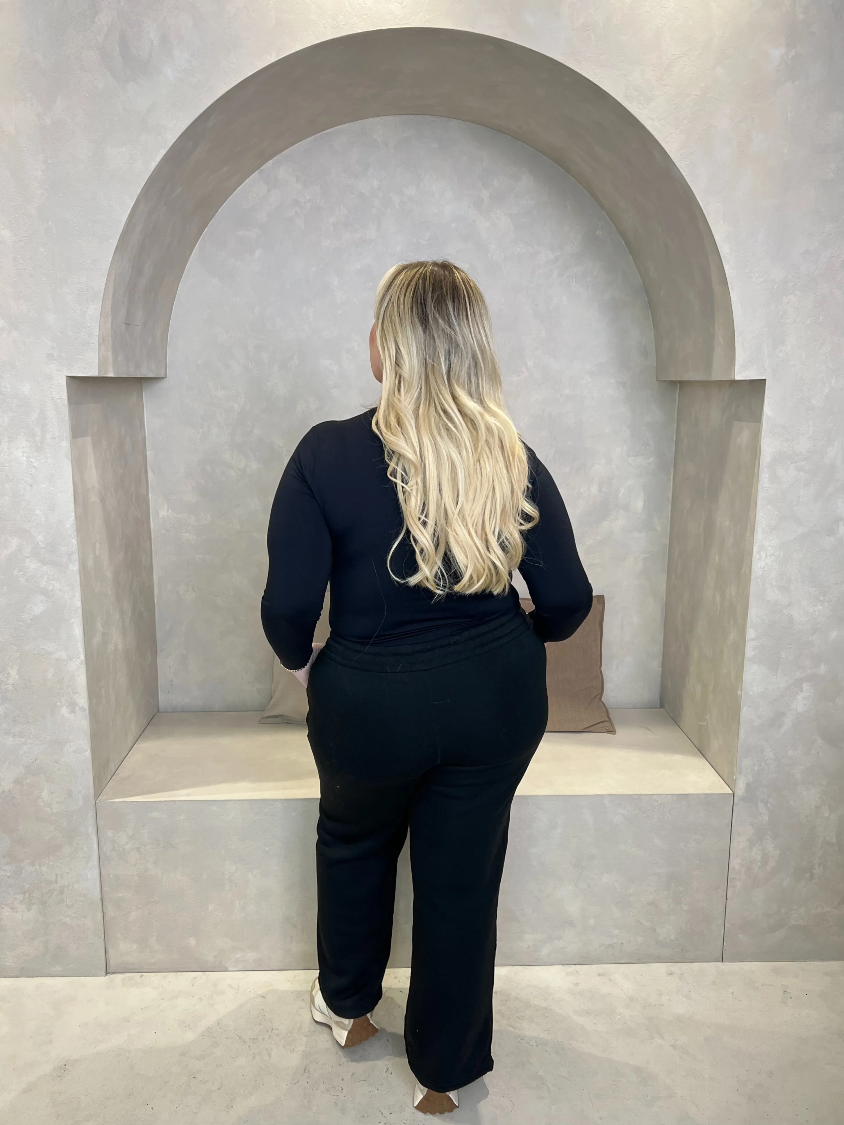 Curve Black Wide Leg Piped Jogger
