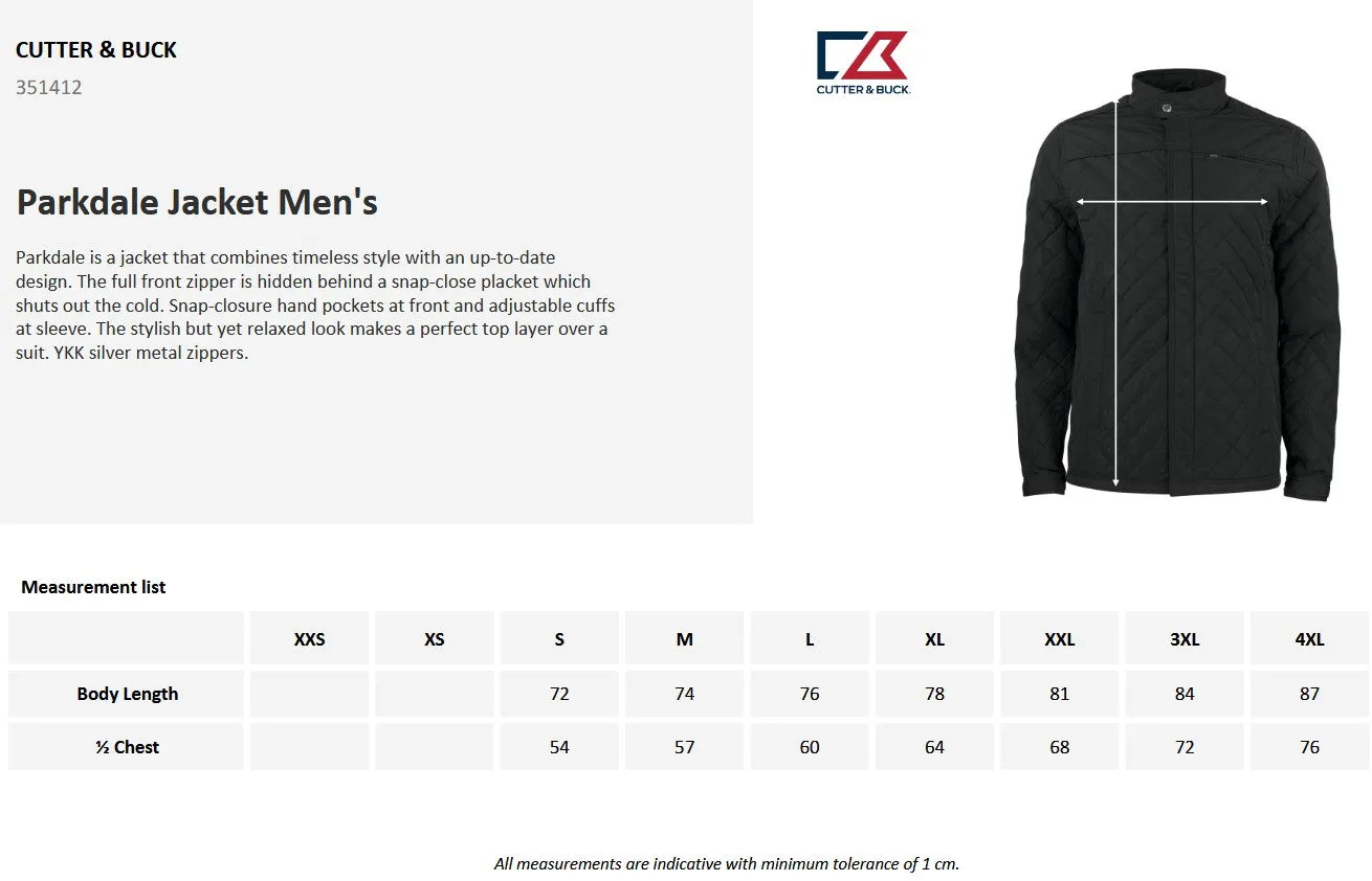 Cutter & Buck Parkdale Men's Quilted Jacket | Full Zip | Lightly Padded | Navy | S-4XL