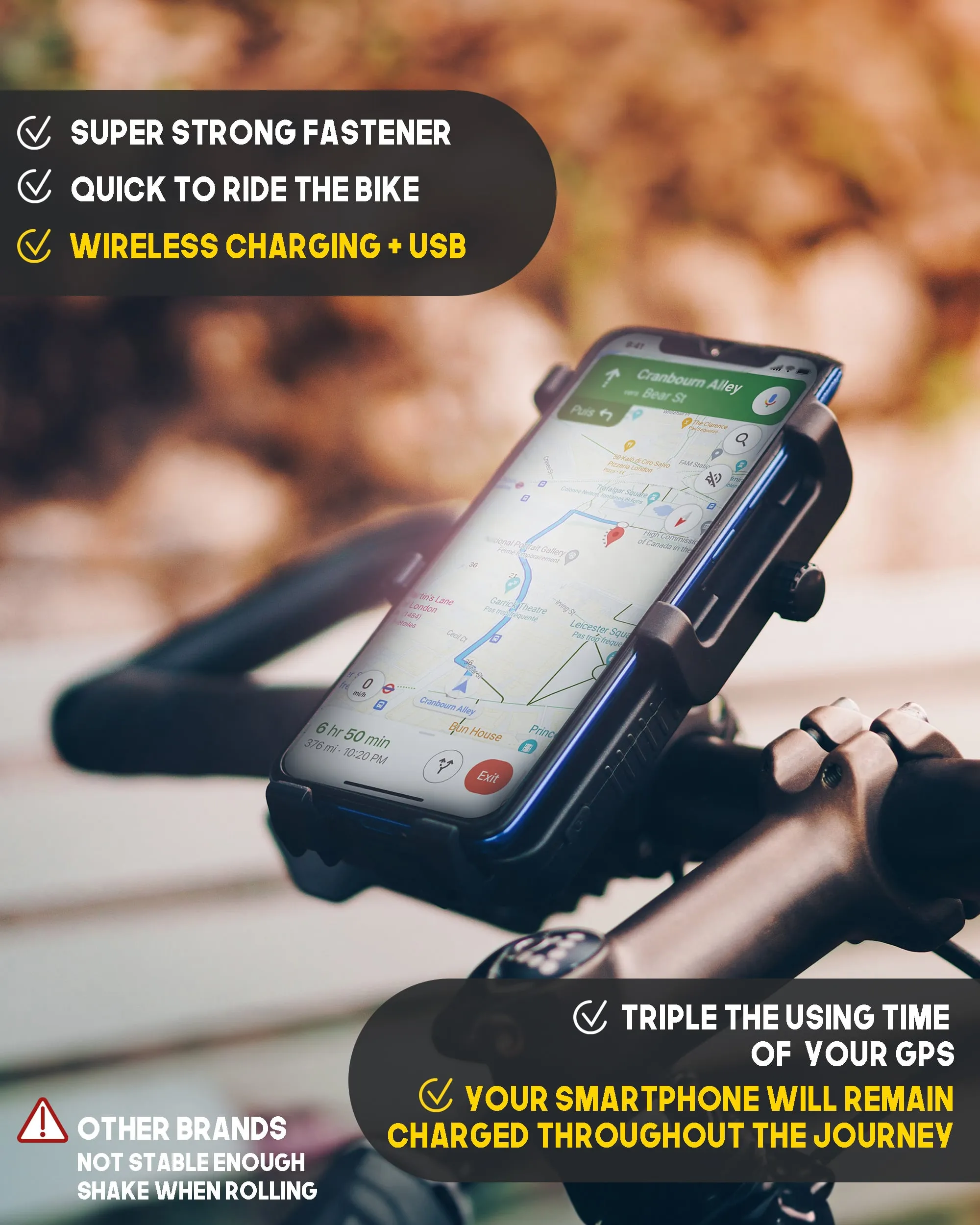Cyclotron 5'000 mAh - Phone Mount for Bike and Motorbike