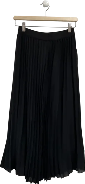 Dazy Black Daily Wear Solid Color Pleated Skirt UK M