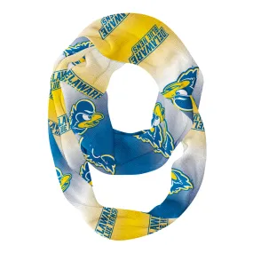 Delaware Blue Hens All Over Logo Game Day Collegiate Women Ultra Soft Knit Infinity Scarf by Vive La Fete