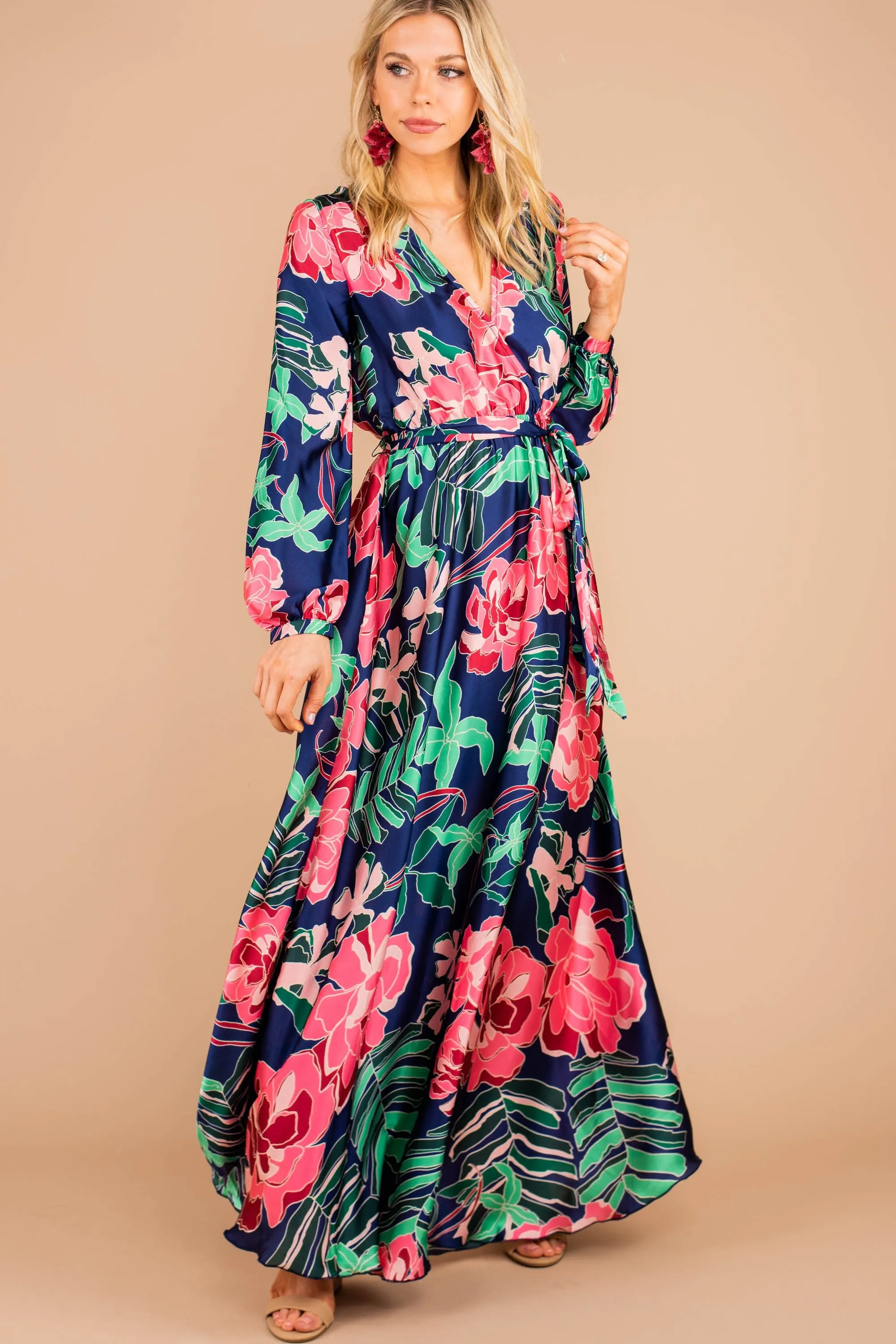 Destination Is Dreamy Navy Floral Maxi Dress