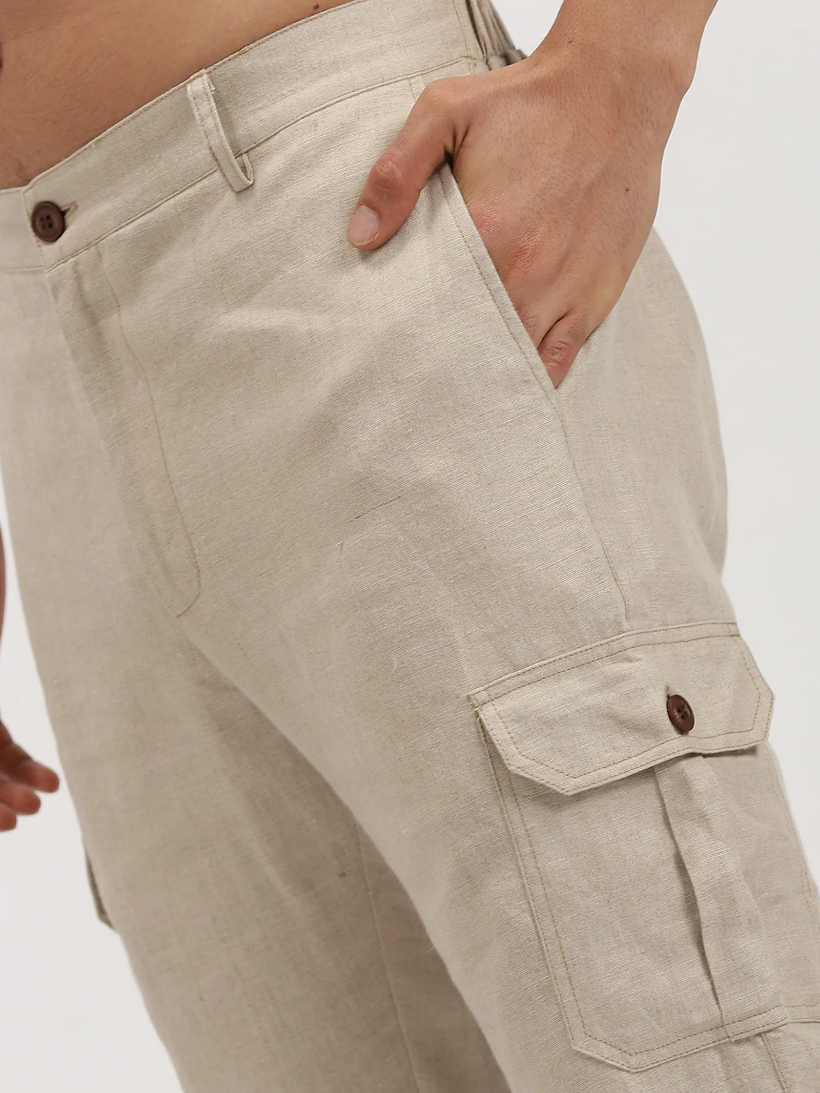 Ecru Linen Jacket & Jogger Co-Ord Set