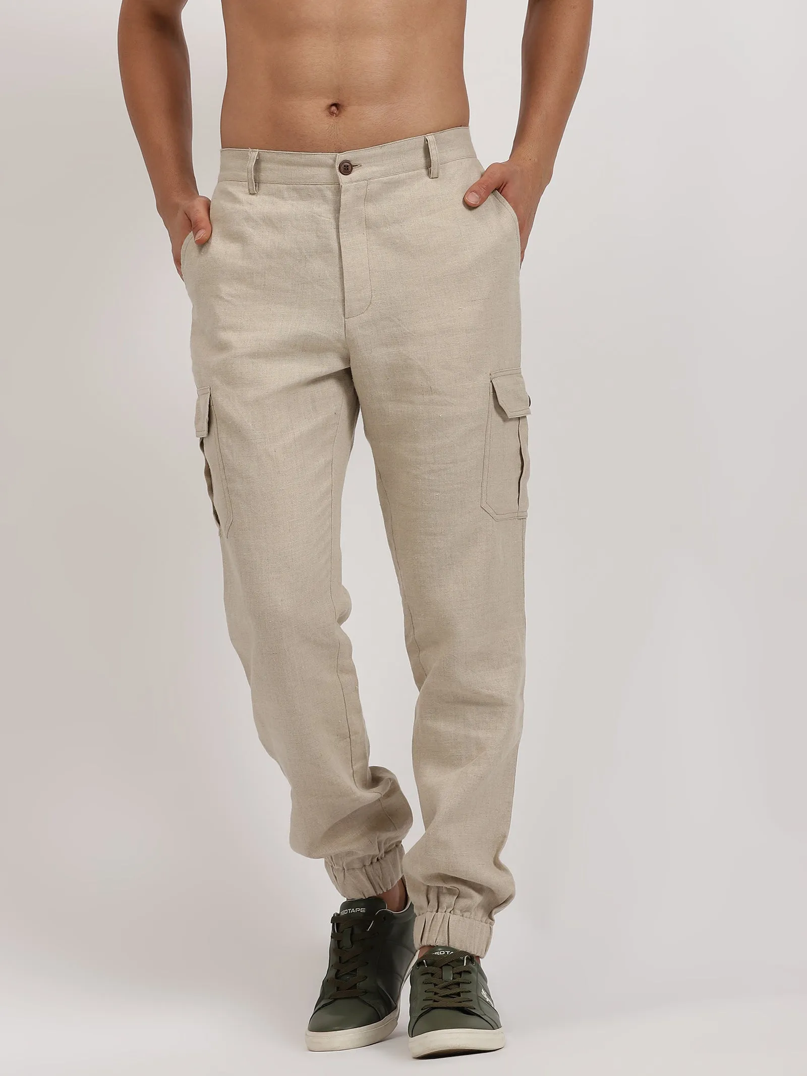 Ecru Linen Jacket & Jogger Co-Ord Set