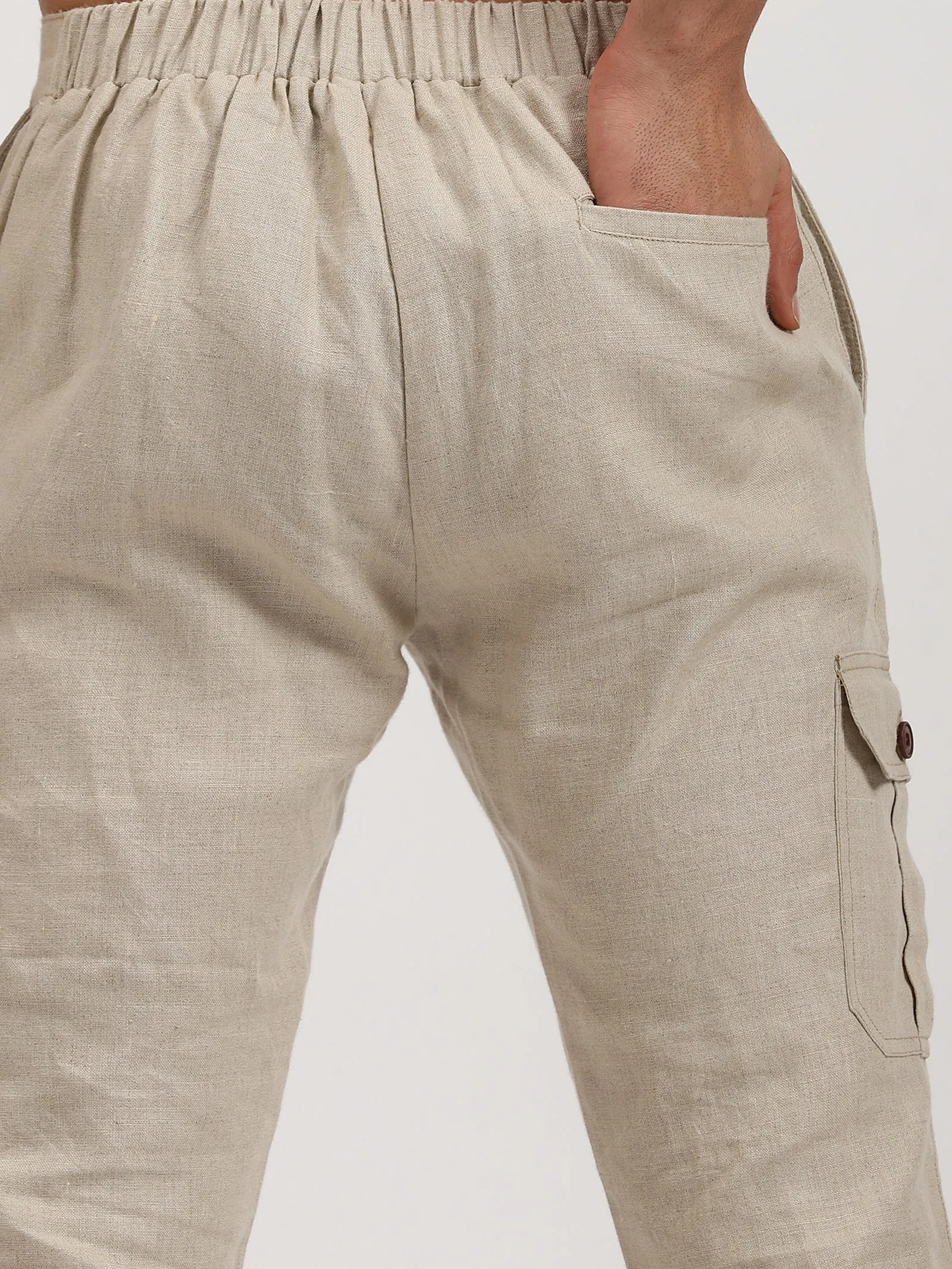 Ecru Linen Jacket & Jogger Co-Ord Set