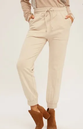 Elastic Waist Sueded Jogger