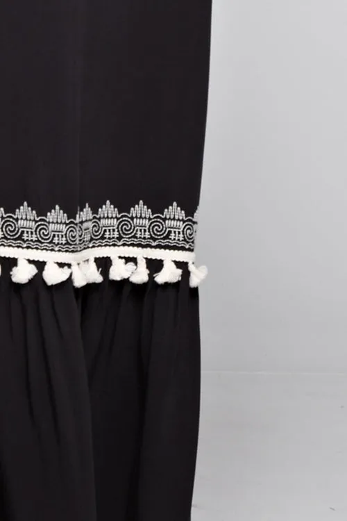 Embroidered Detail Strapless Maxi Dress