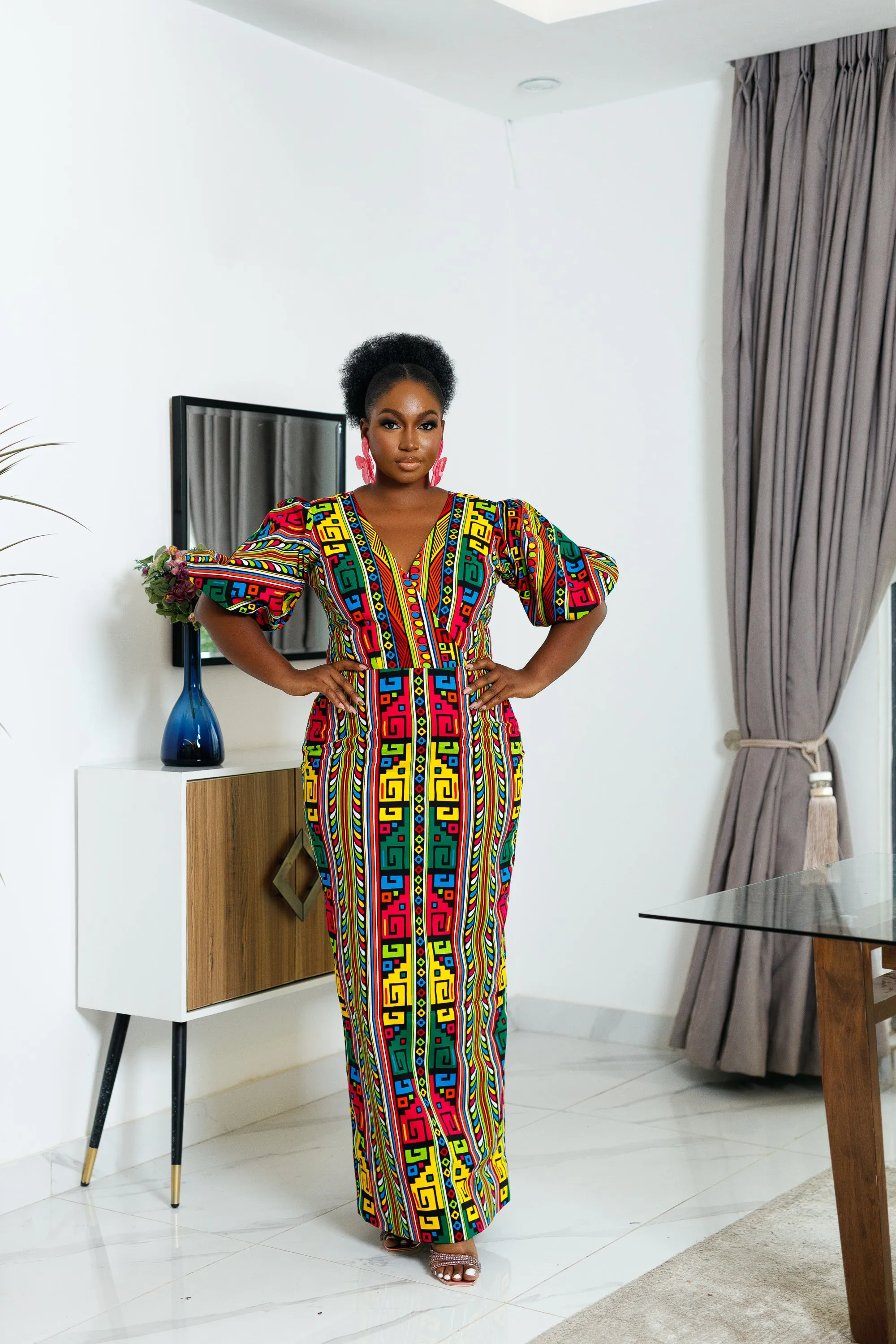 EMOTU AFRICAN PRINT MAXI DRESS