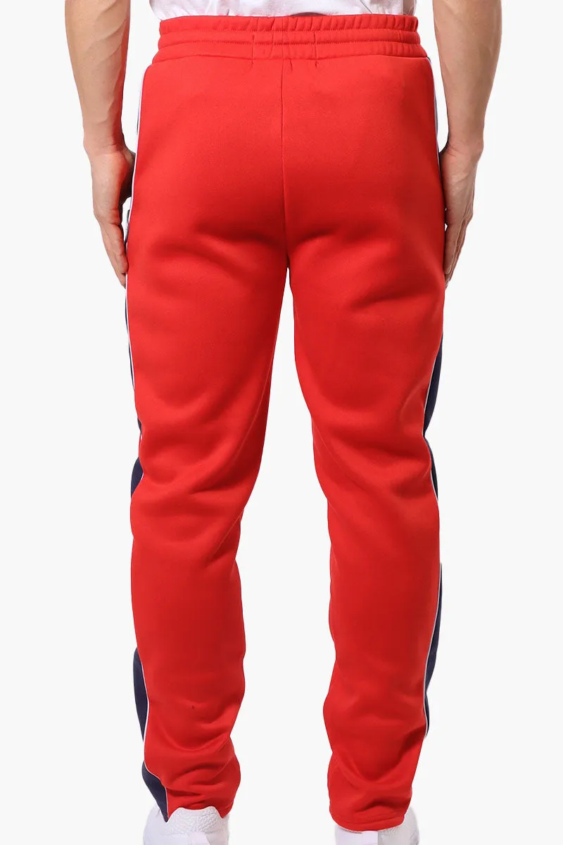 Essentials Super Triple Goose Side Stripe Tie Waist Sweatpants - Red