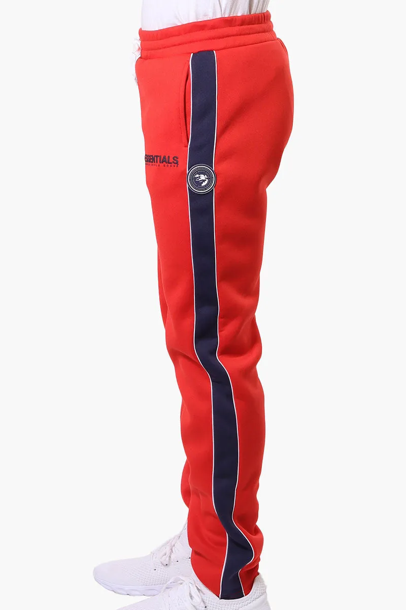 Essentials Super Triple Goose Side Stripe Tie Waist Sweatpants - Red