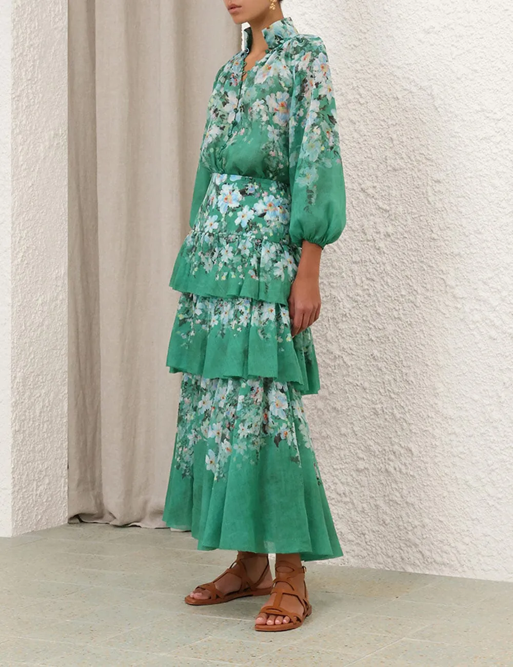 Everley Tiered Midi Skirt