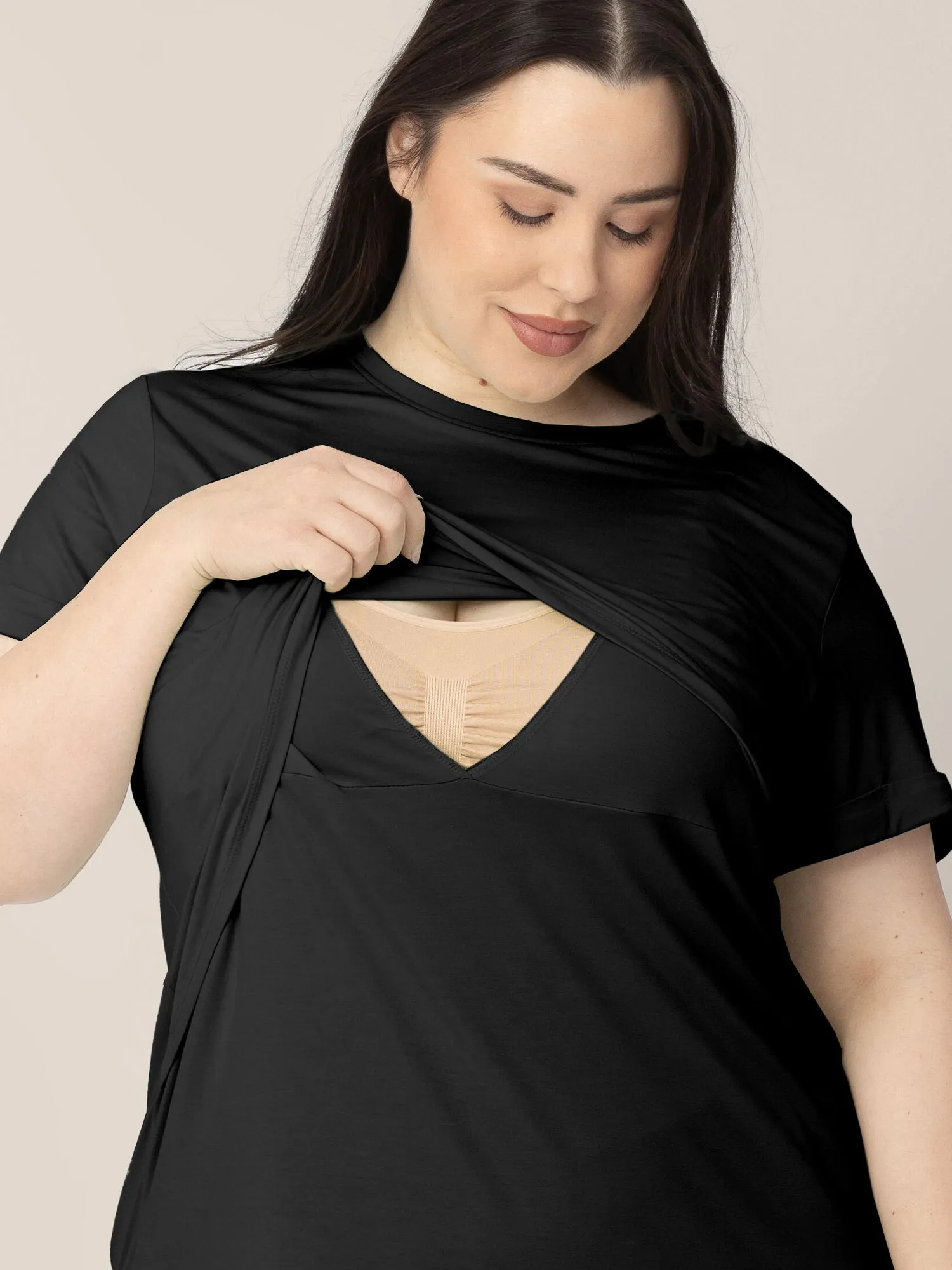 Everyday Asymmetrical Nursing T-shirt | Black