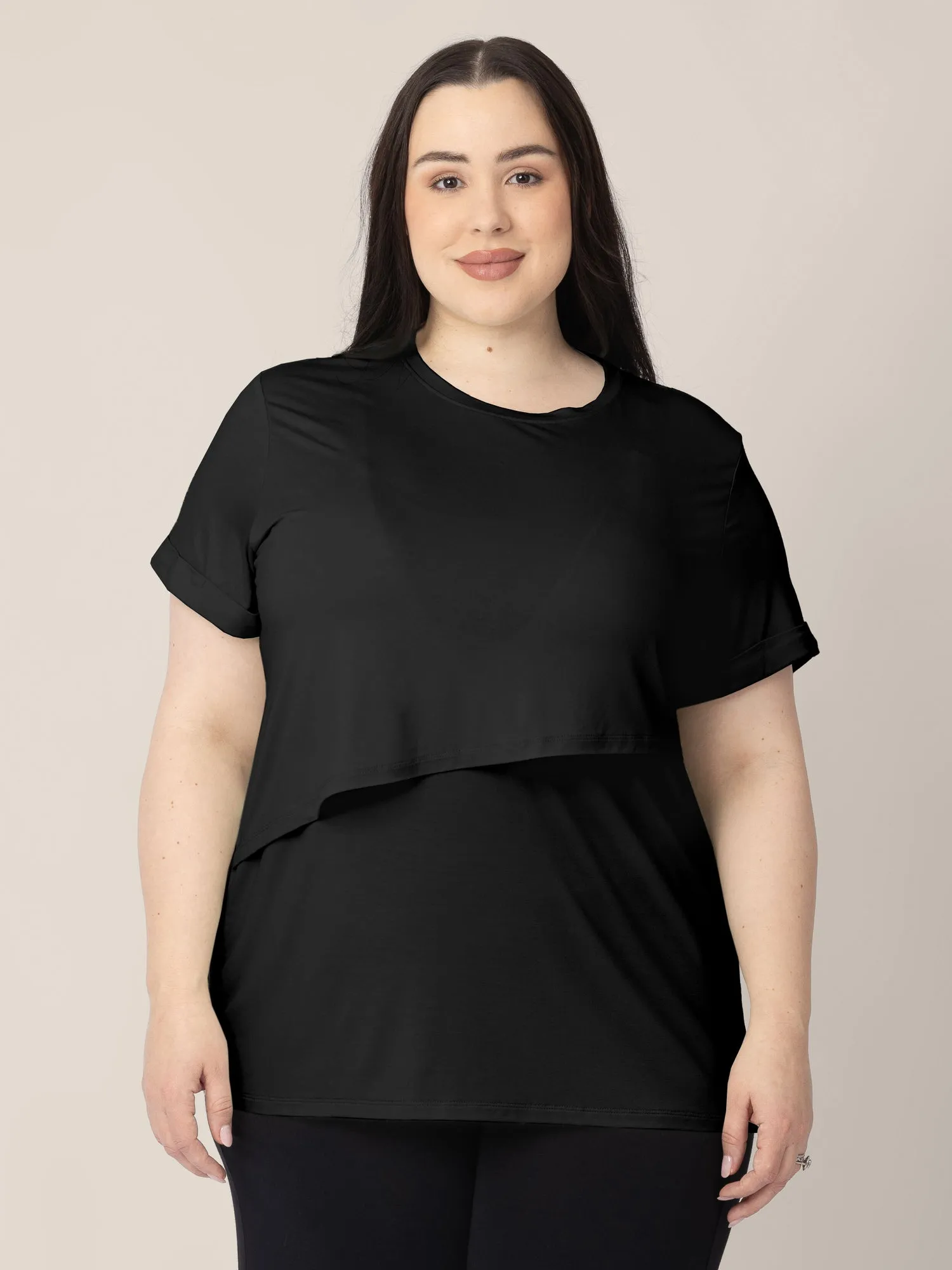 Everyday Asymmetrical Nursing T-shirt | Black