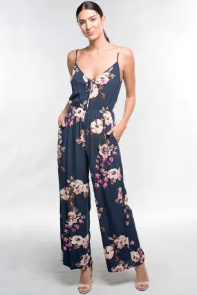 Floral Printed Sleeveless Jumpsuit