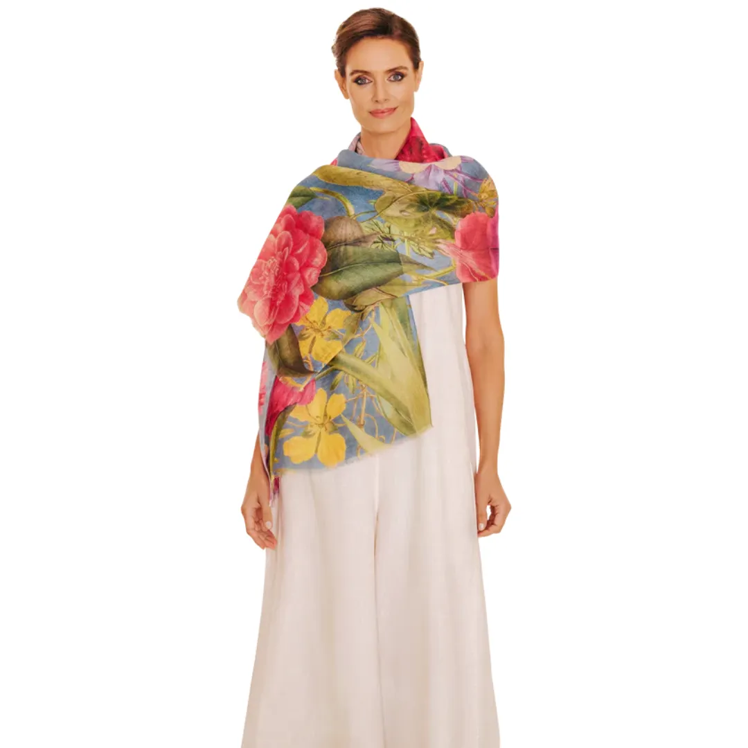 Floral Study Denim Scarf