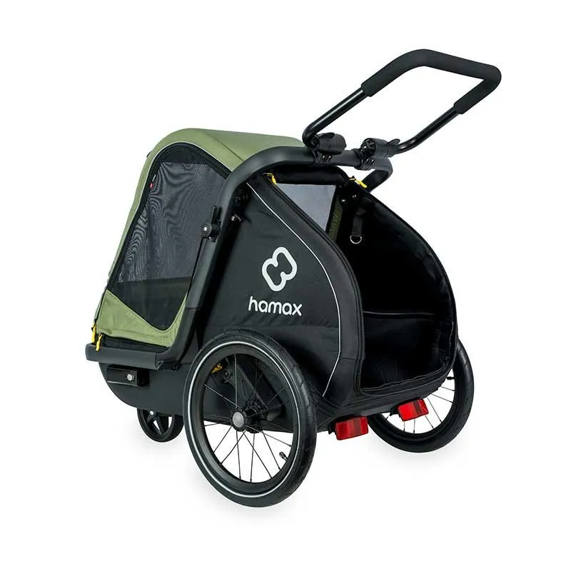 Hamax Pluto Dog Pram & Dog Bike Trailer | Medium | Green