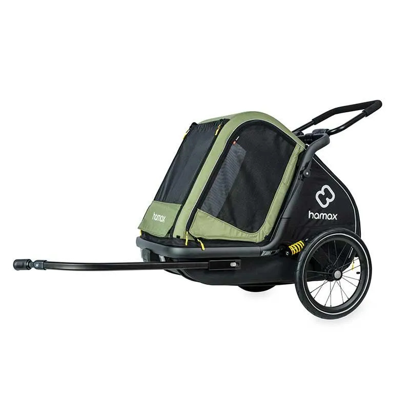Hamax Pluto Dog Pram & Dog Bike Trailer | Medium | Green