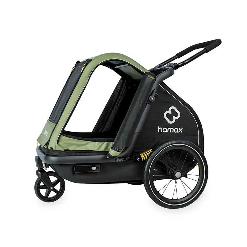 Hamax Pluto Dog Pram & Dog Bike Trailer | Medium | Green
