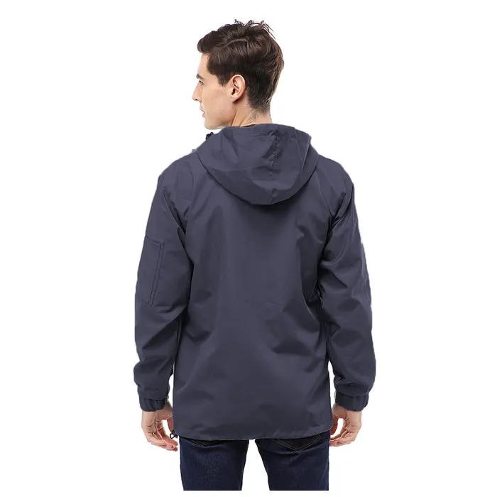 Hamlin Clover Outerwear Jacket Hoodie Pria Waterproof Anti Air Material Taslan ORIGINAL - Gray