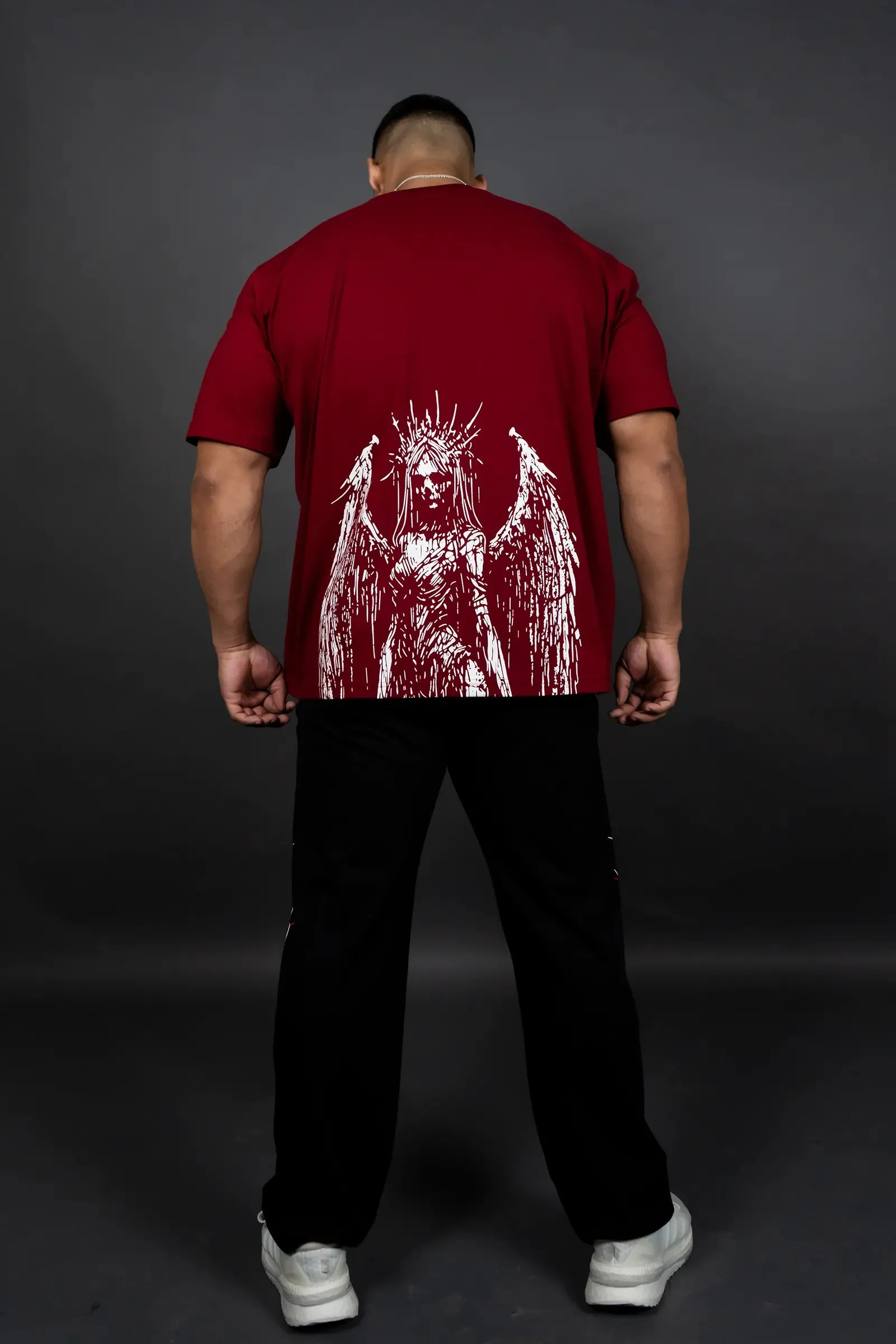 HEAVENLY REBELLION OVERSIZED T-SHIRT (MAROON)