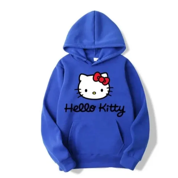 Hello Kitty Hoodie - Unisex Kawaii Oversized Pullover for Women and Men, Perfect for Spring and Fall