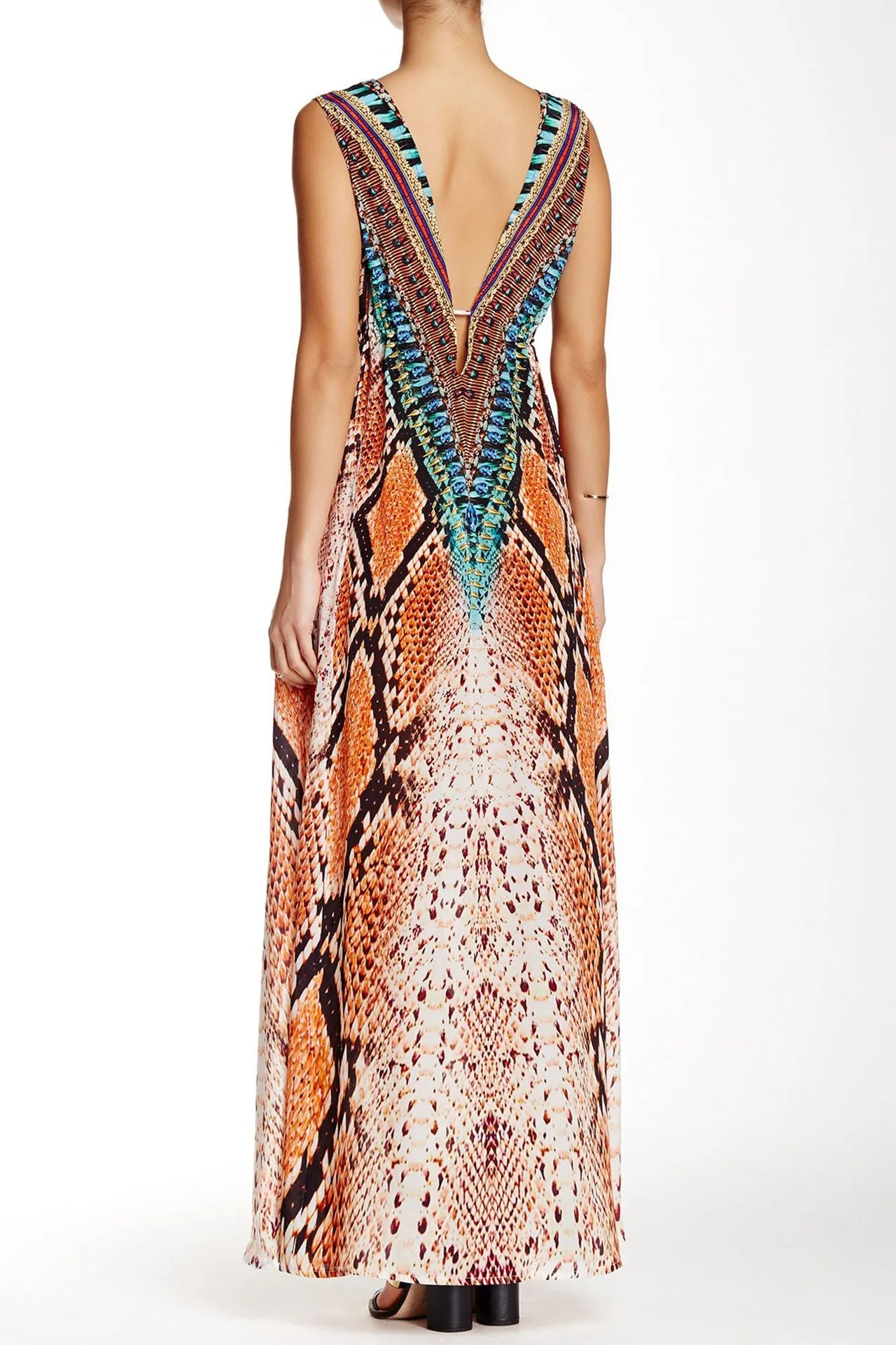 High Slit Brown Maxi Dress
