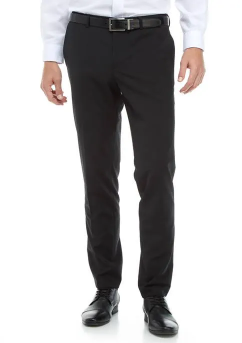 Hugo Boss Mens Slim fit Dress Pants 36 / 33 Black Solid Stretch