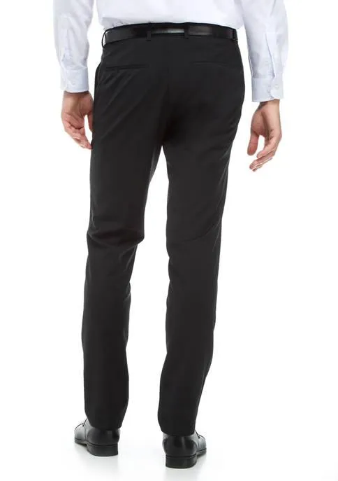 Hugo Boss Mens Slim fit Dress Pants 36 / 33 Black Solid Stretch