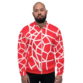 Insook Hwang's art_Creative Mind Unisex Bomber Jacket_white on Red orange