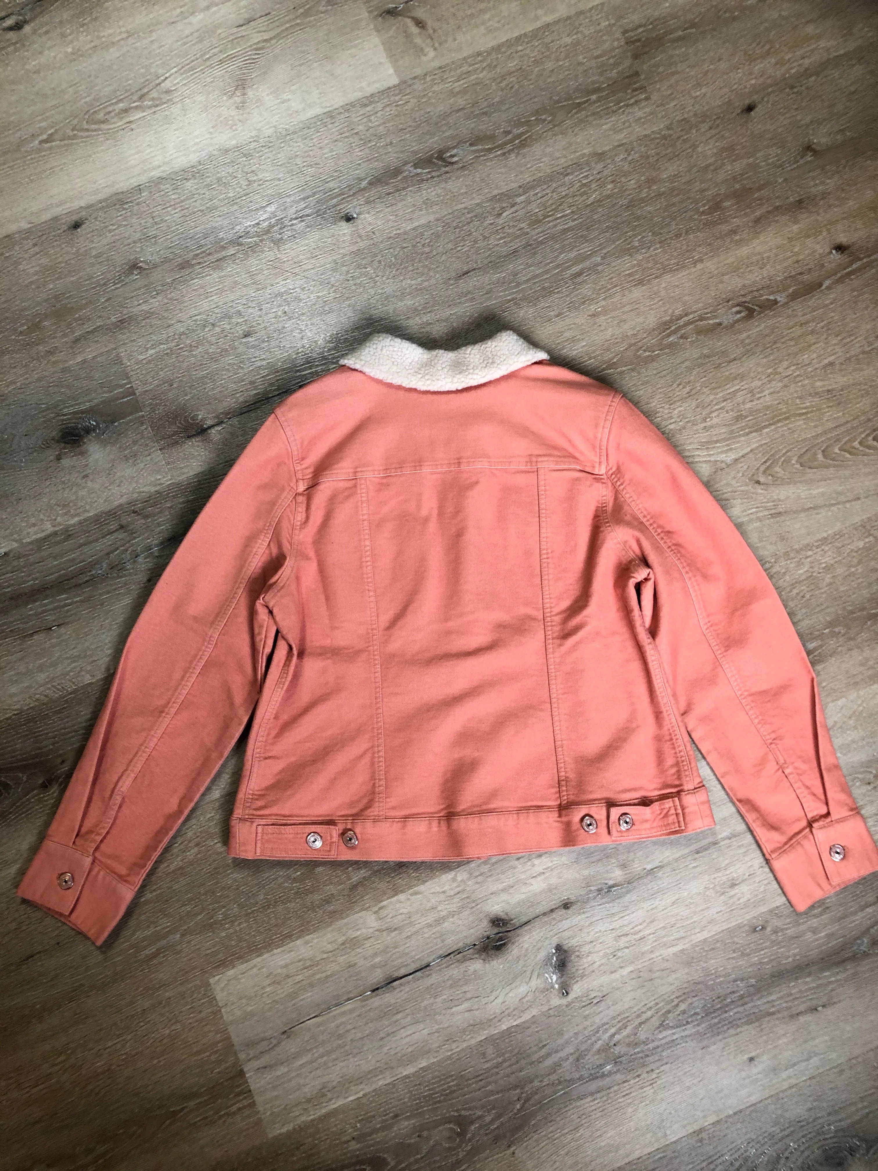 Isaac Mizrahi Live! Pink Stretch Denim Jean Sherpa Jacket SOLD