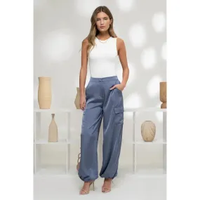 Jasmin Cargo Satin Joggers