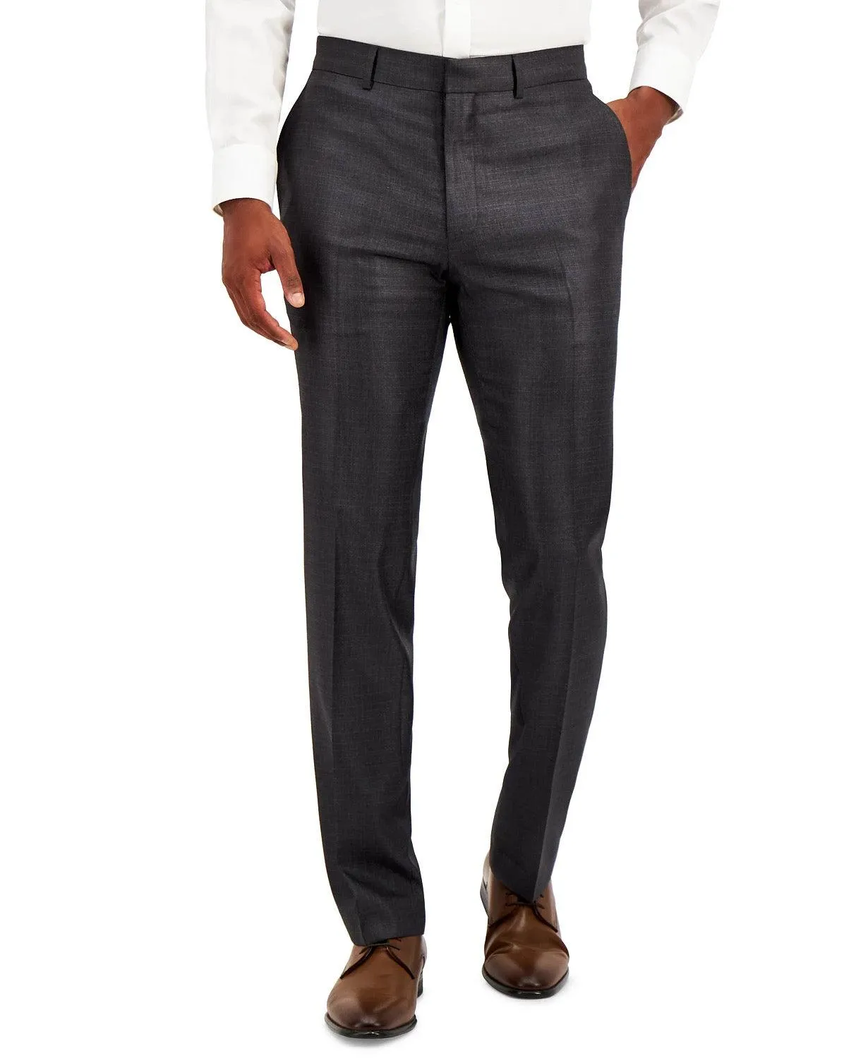 Kenneth Cole Reaction Mens Slim fit Dress Pants 36 / 30 Gun Metal Grey