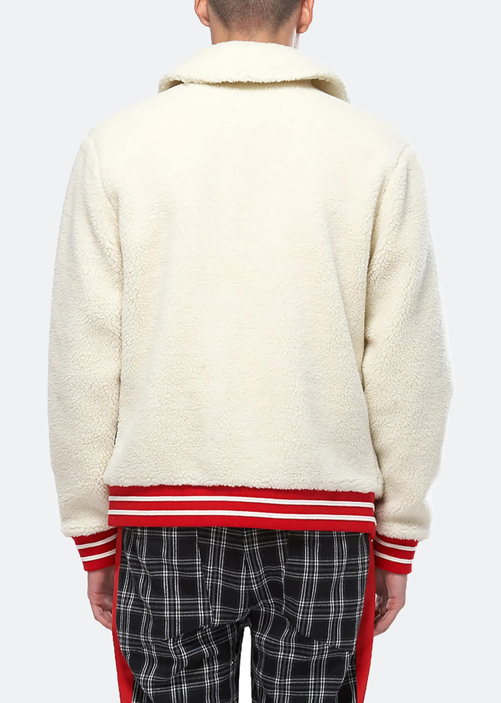 Konus Men's Sherpa Zipup Jacket in Off White