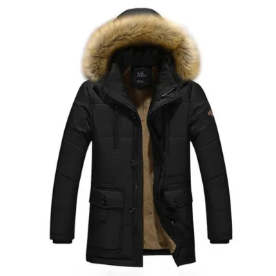 Koudher - Parka Winterjas Heren – Winddicht met Warme Voering en Bontkraag