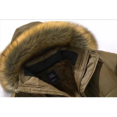 Koudher - Parka Winterjas Heren – Winddicht met Warme Voering en Bontkraag