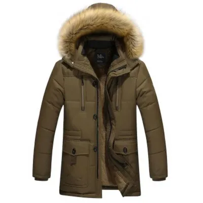 Koudher - Parka Winterjas Heren – Winddicht met Warme Voering en Bontkraag