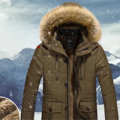 Koudher - Parka Winterjas Heren – Winddicht met Warme Voering en Bontkraag