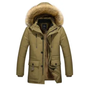 Koudher - Parka Winterjas Heren – Winddicht met Warme Voering en Bontkraag