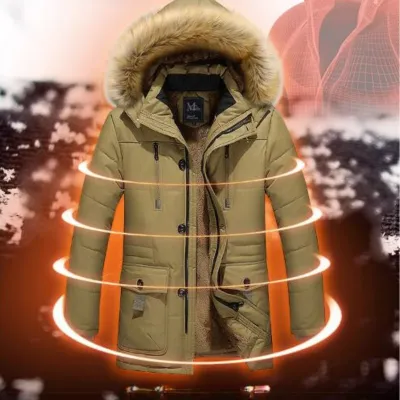 Koudher - Parka Winterjas Heren – Winddicht met Warme Voering en Bontkraag