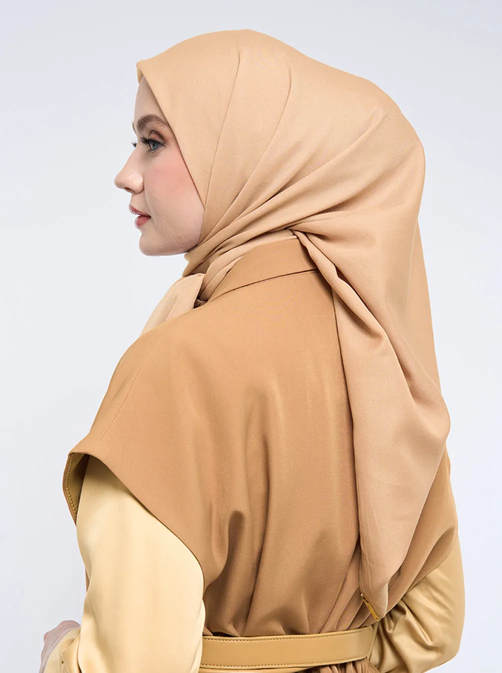 LIGHT VOILE SCARF PLAIN CARAMEL