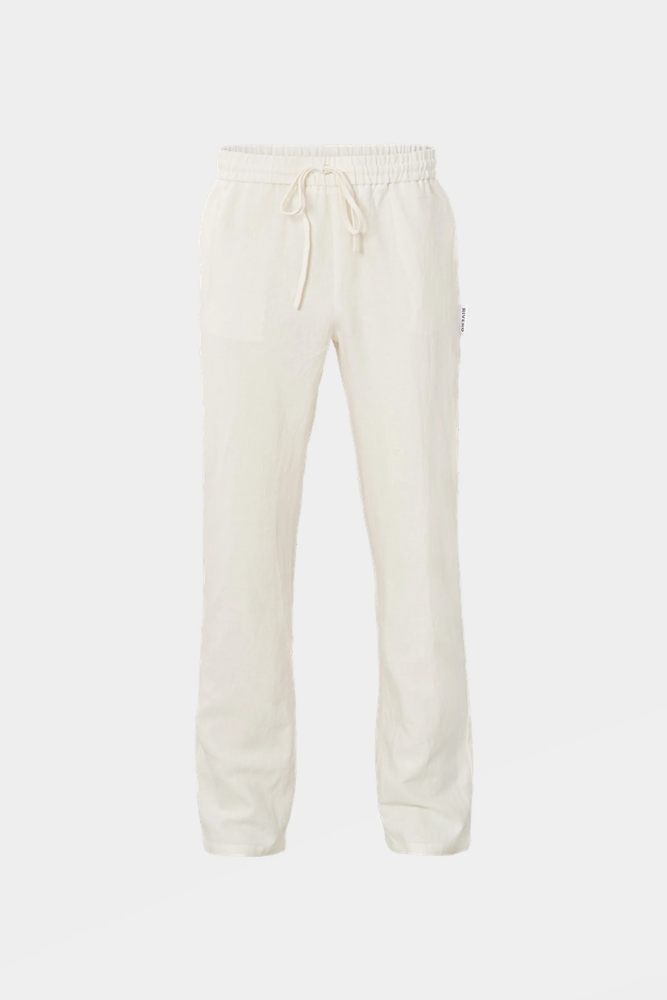 LINEN STRAIGHT LEG PANTS WHITE