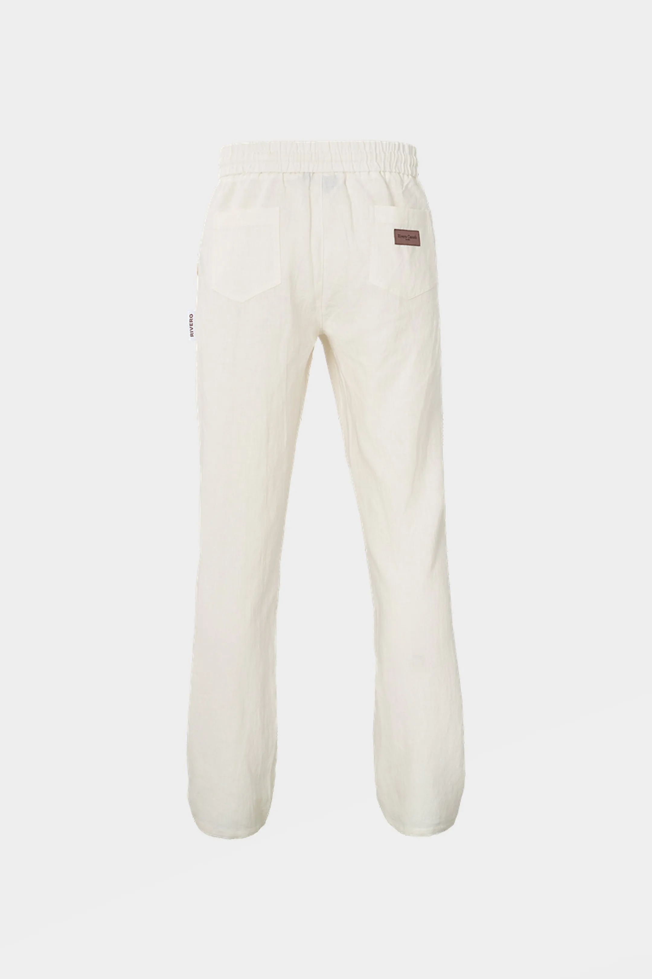 LINEN STRAIGHT LEG PANTS WHITE