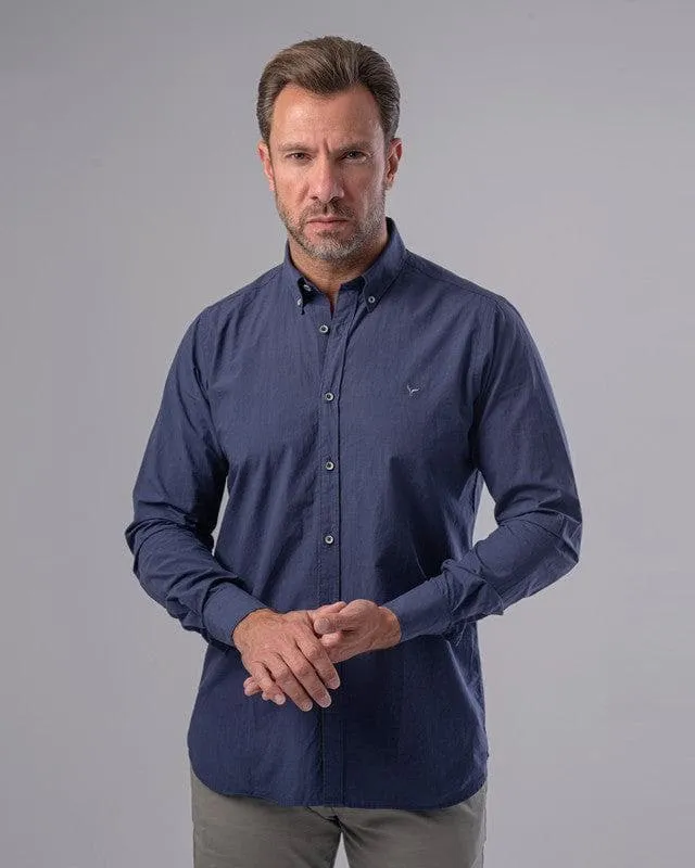 LONG SLEEVE PLAIN SHIRT - NAVY