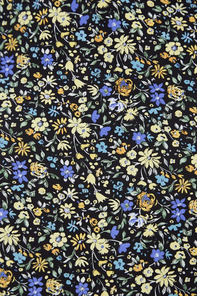 Marleen Fallen Flower Print Short Sleeve Cropped Jumpsuit
