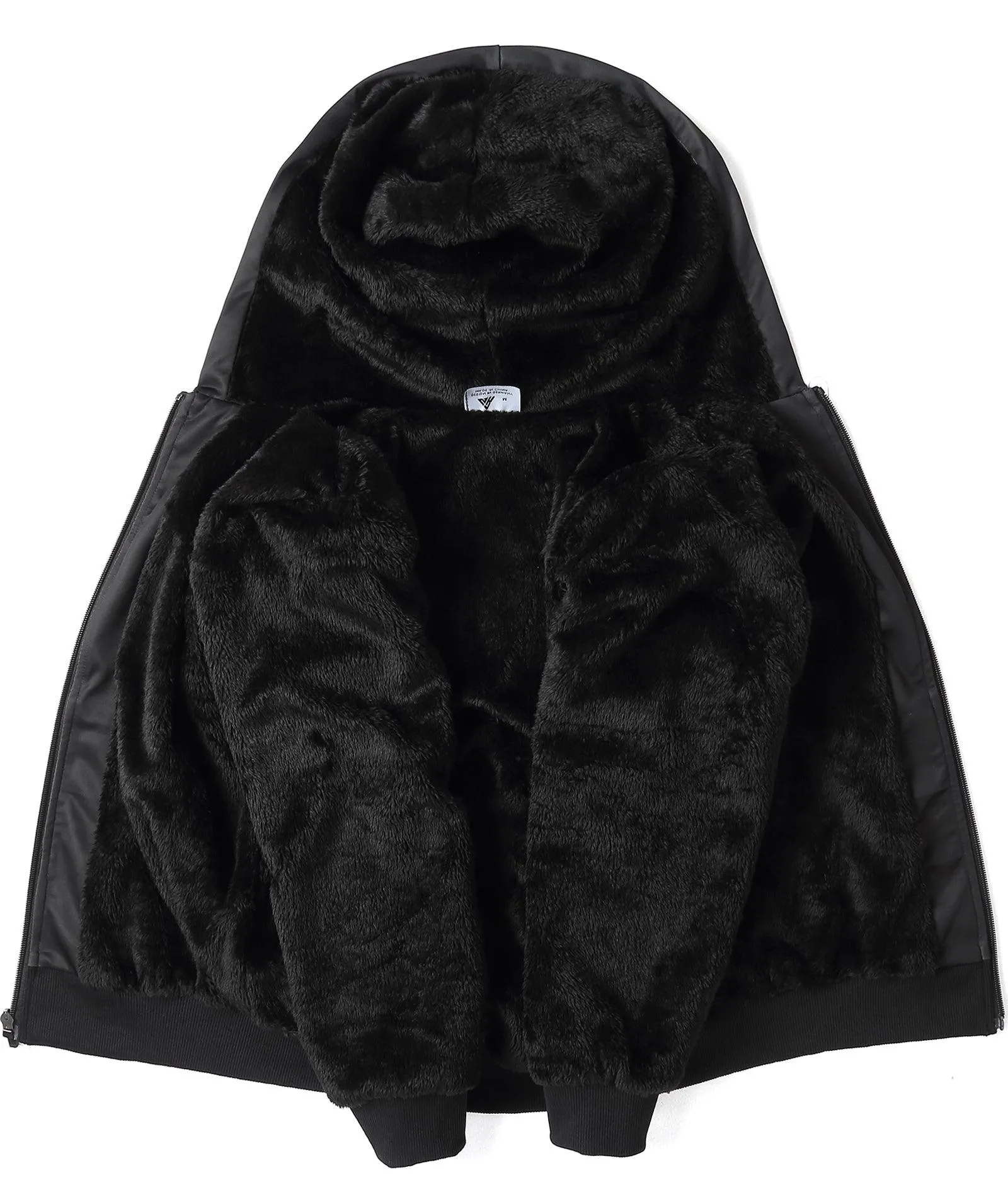 Men's Black Full Zip Up Sports Hoodie-ZPK006368