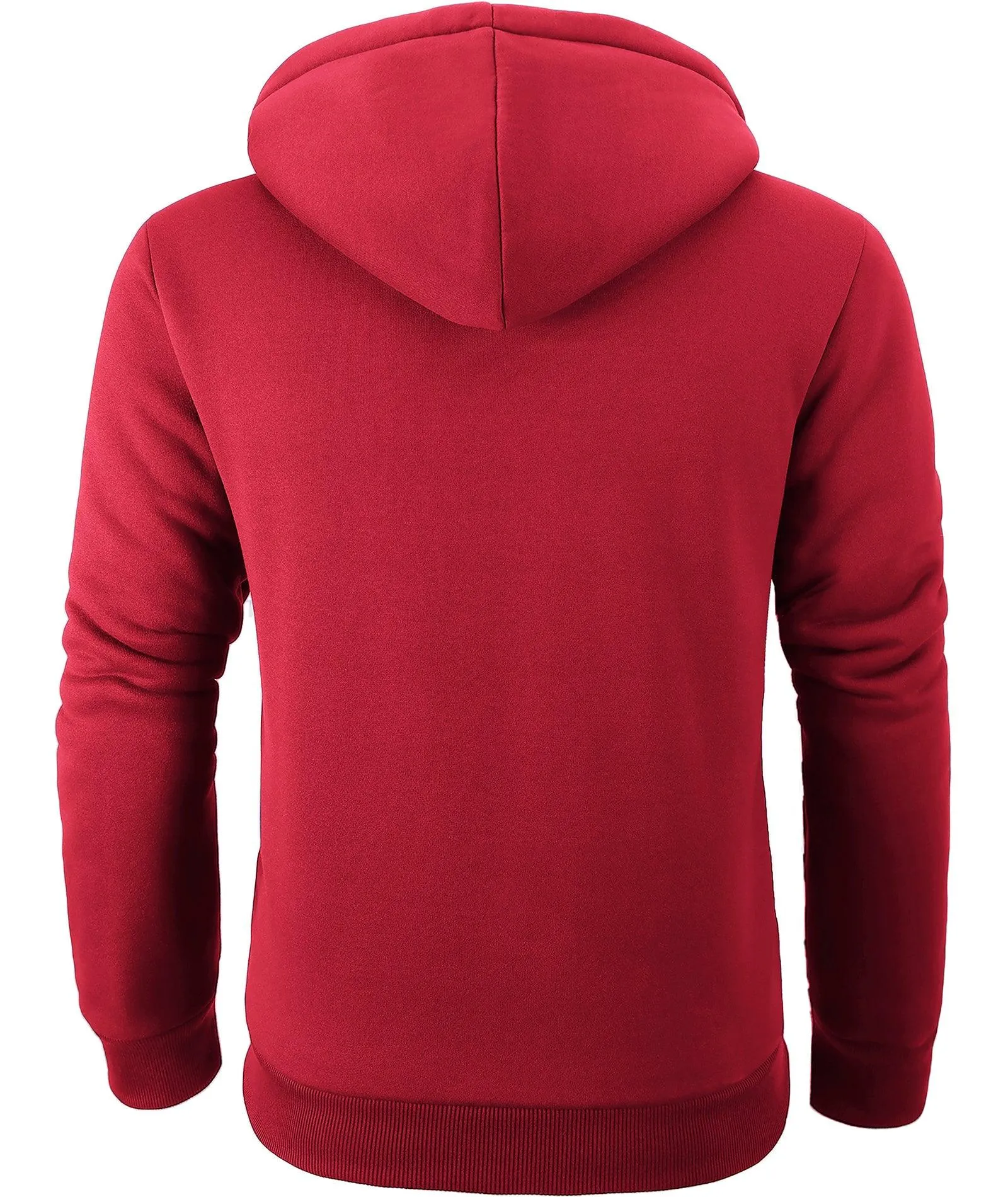 Men's Full Zip Up Solid Color Hoodie-ZPK004067