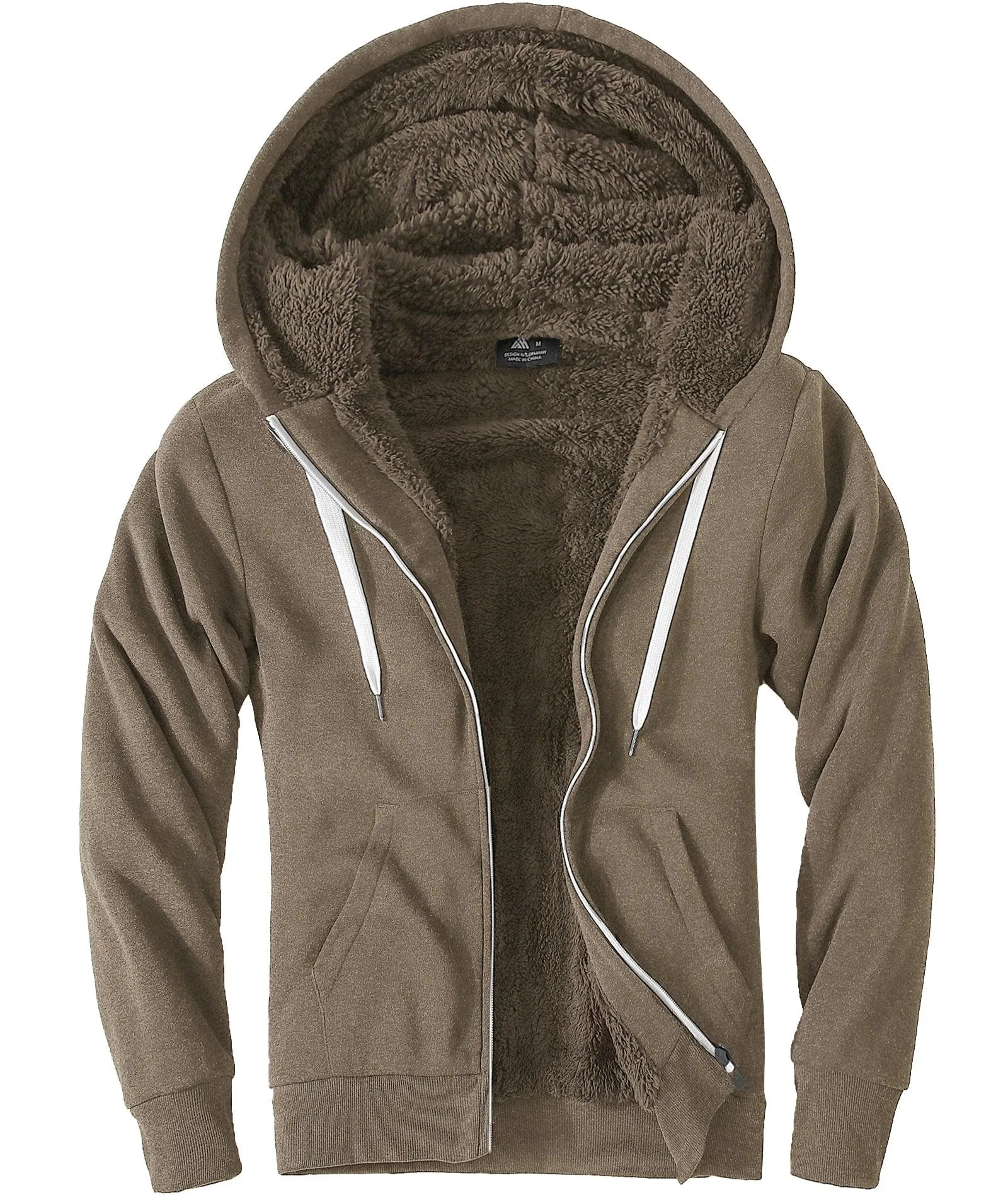 Men's Full Zip Up Solid Color Hoodie-ZPK004067